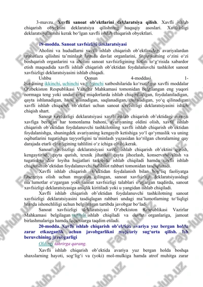 xavfli ishlab chiqarish ob'ektlarini deklaratsiya qilish — DOC