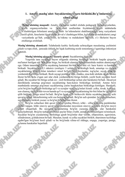 suyaklarning o'zaro birikishi — DOCX