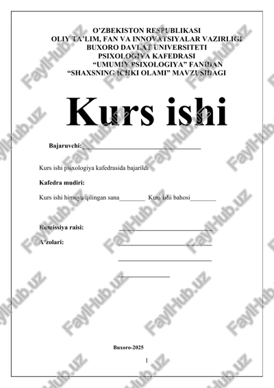 shaxsning ichki olami — DOCX