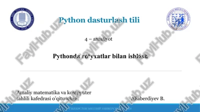 python dasturlash tili — PPTX