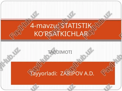 statistik ko’rsatkichlar — PPTX
