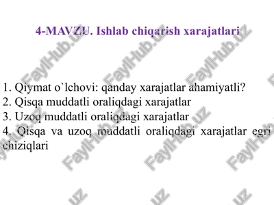 mavzu.ishlabchiqarishxarajatlari — PPTX