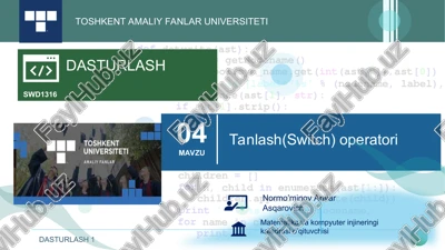 tanlash(switch) operatori — PPT