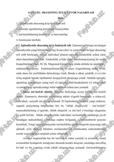 shaxsning xulq atvor nazariyasi — DOCX