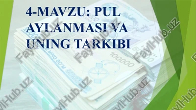 pul aylanmasi va uning tarkibi — PPTX