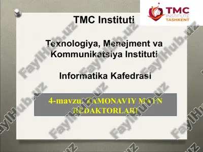 zamonaviy matn redaktorlari — PPT