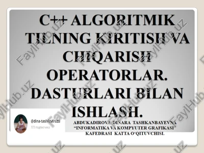 c++ algoritmik til — PPTX