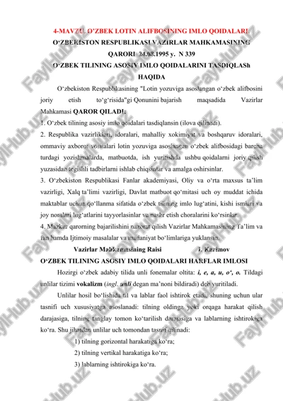 o'zbek lotin alifbosining imlo qoidalari — DOCX