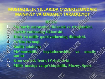 o'zbekiston mustaqilligi — PPT