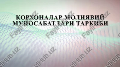 korxonalar moliyaviy munosabatlari tarkibi — PPTX