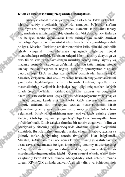 kitob va kitobat ishining rivojlanish qonuniyatlari — DOCX