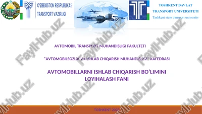 ishlab chiqarish mahsuloti va ishlab chigarish jarayonini belgilovchi — PPT