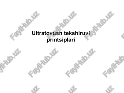 ultratovush tekshiruvi printsiplari — PPT