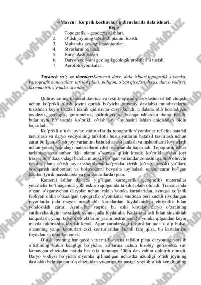 ko‘prik kechuvlari qidiruvlari dala ishlari — DOCX