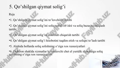 qo‘shilgan qiymat solig‘i — PPT