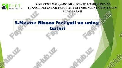 biznesfaoliyati turlari — PPTX