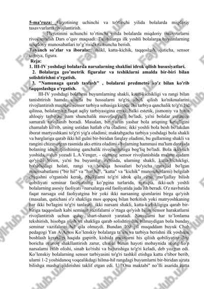 iii-iv yoshdagi bolalarda narsalarning shaklini idrok qilish — DOCX