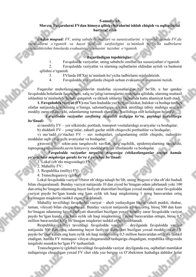 fuqarolarni fvdan himoya qilish choralarini ishlab chiqish va oqibatlarini bartaraf etish — DOCX