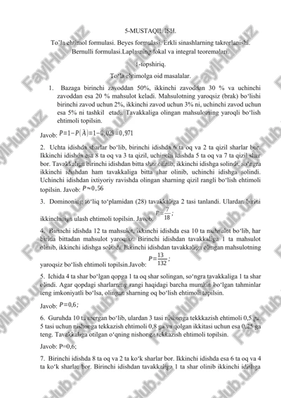 toʻla ehtimol formulasi — DOCX
