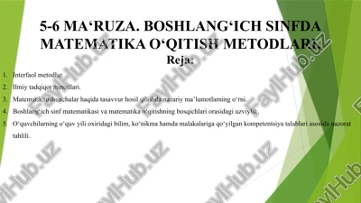 5-6ma‘ruza.boshlang‘ich sinfda matematika — PPTX