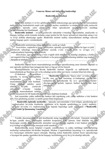 bankrotlik instituti — DOC