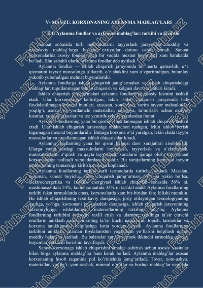 aylanma fondlar va aylanma mablag’lar — DOCX