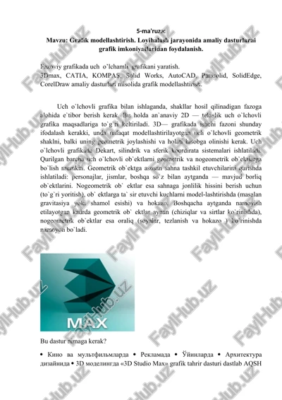 grafik modellashtirish — DOCX