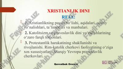 xristianlik dini — PPTX