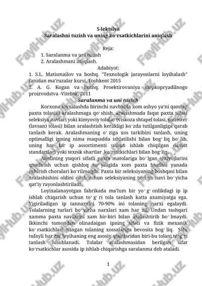 saralanma va uni tuzish — DOCX