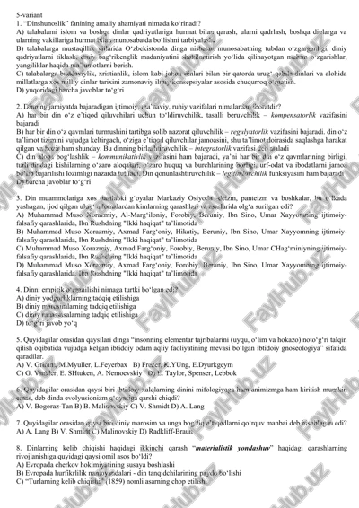 dinshunoslik fanining amaliy ahamiyati — DOC