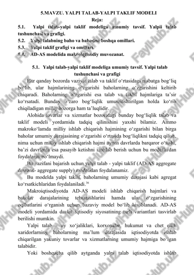 yalpi talab-yalpi taklif modeli — DOCX