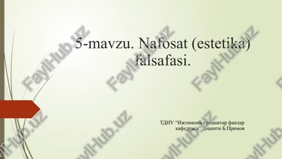estetika falsafasi — PPTX