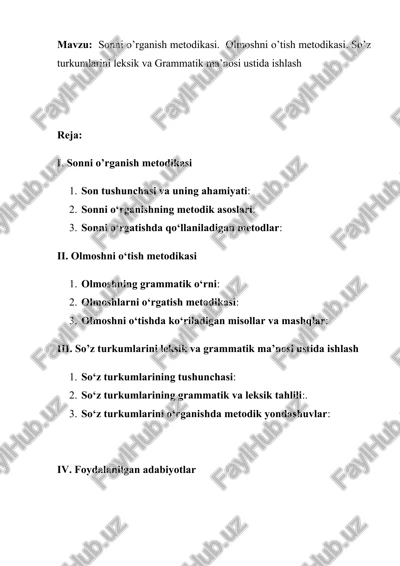 ona tili o’qitish metodikasi — DOCX