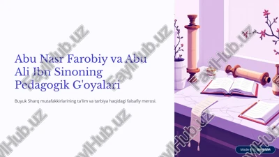 abu nasr farobiy va abu ali ibn sinoning pedagogik g'oyalari — PDF
