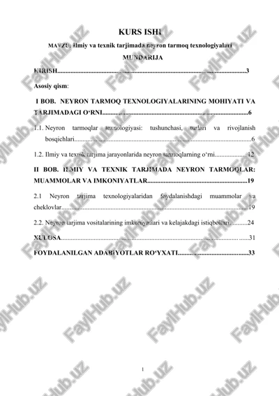 ilmiy va texnik tarjimada neyron tarmoq texnologiyalari — DOCX