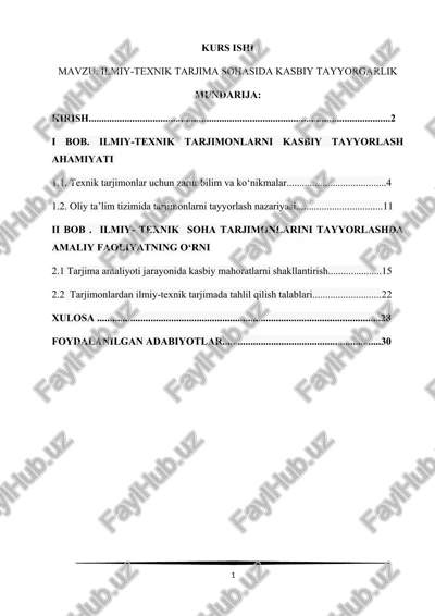 ilmiy-texnik tarjima sohasida kasbiy tayyorgarlik — DOCX