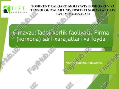tadbirkorlikning mohiyati, asosiy tamoyillari — PPTX