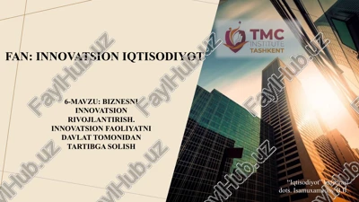 biznesni innovatsion rivojlantirish — PPTX