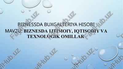 biznessda buxgalteriyahisobi — PPTX