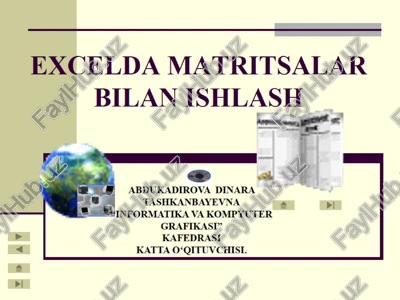 excelda matritsalar bilan ishlash — PPTX