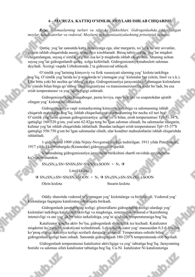 o'simlik yog'lari gidrogenizastiya — DOC