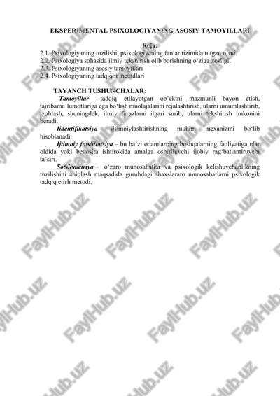 psixologiyaning asosiy tamoyillari — DOCX
