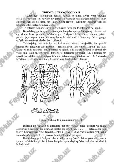 trikotaj texnologiyasi — DOCX