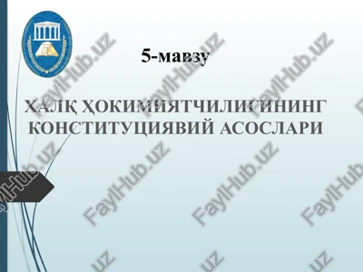 xalq hokimiyatining konstitutsiyaviy asoslari — PPTX