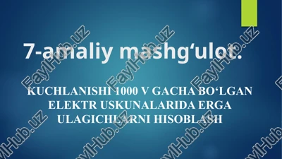 elektr havfsizligi bo‘yicha tushuncha — PPTX