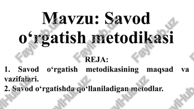 savodo‘rgatish metodi — PPTX