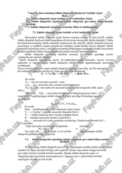 ishlab chiqarish rejasi — DOCX