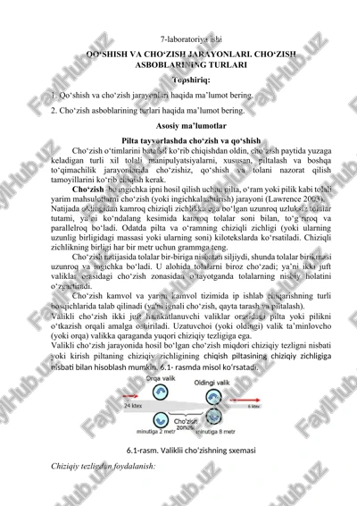 qo‘shish va cho‘zish jarayonlari. cho‘zish asboblarining turlari — DOCX