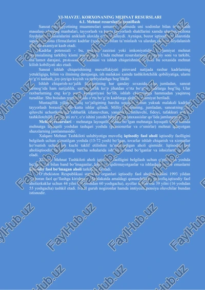 mehnat resurslari — DOCX