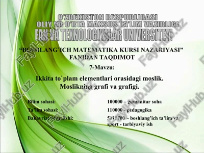 boshlang`ichmatematika kursi nazariyasi — PPT